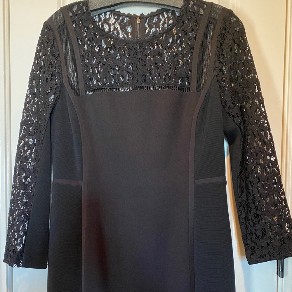 Rebecca Taylor Lace Combo Black Dress size 10